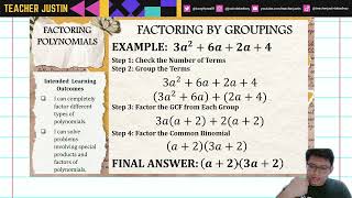 Factoring Polynomials: Factoring By Grouping &amp; Difference of Two Squares [Live Class 4-10-26]