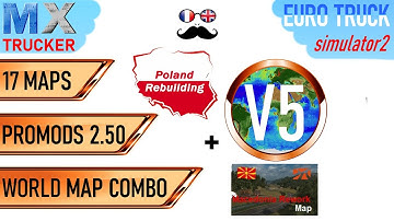 73 ETS2 PROMODS MAP COMBO POLAND REBUILDING + ROEX + MACEDONIA