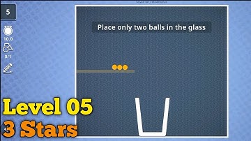 Brain it on! level 05 3 stars Place only two balls in the glass
