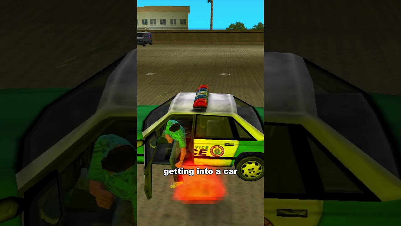 IF YOU TRY TO GET INTO A CAR WHILE ON FIRE IN GTA GAMES