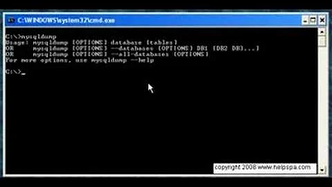 How to use the mysqldump command - a working example