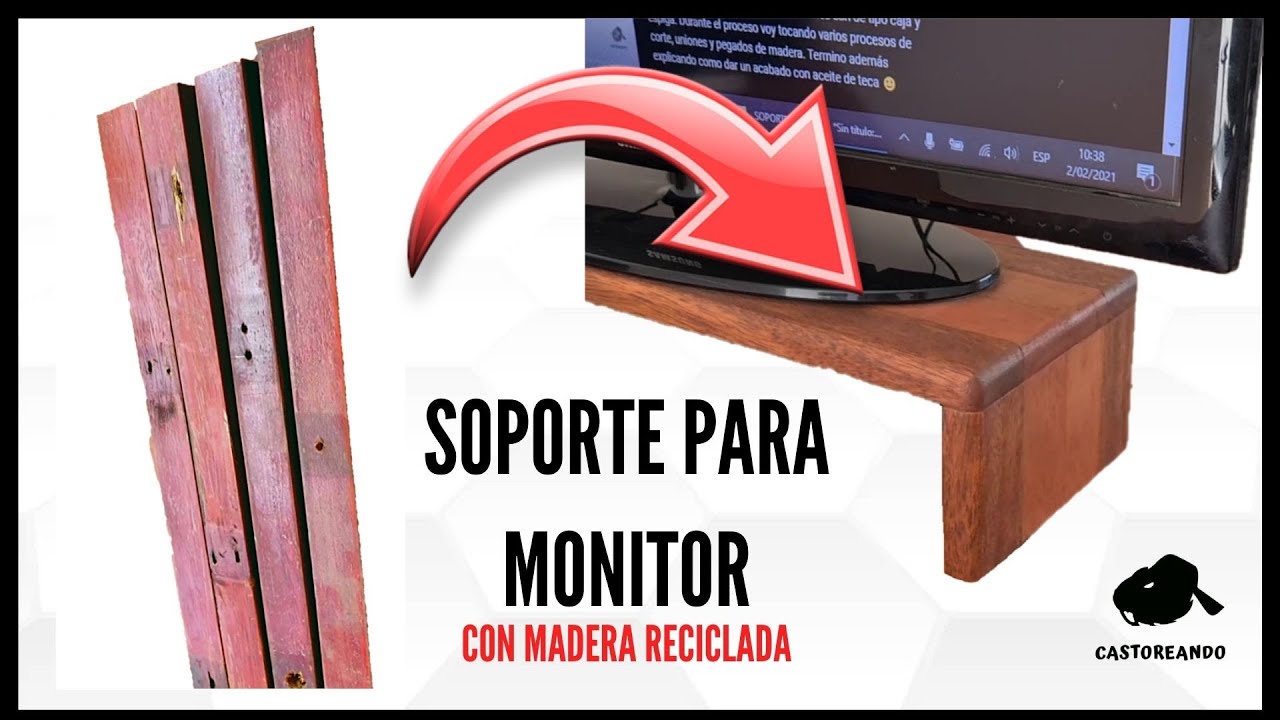 Soporte para Monitor con MADERA RECICLADA 