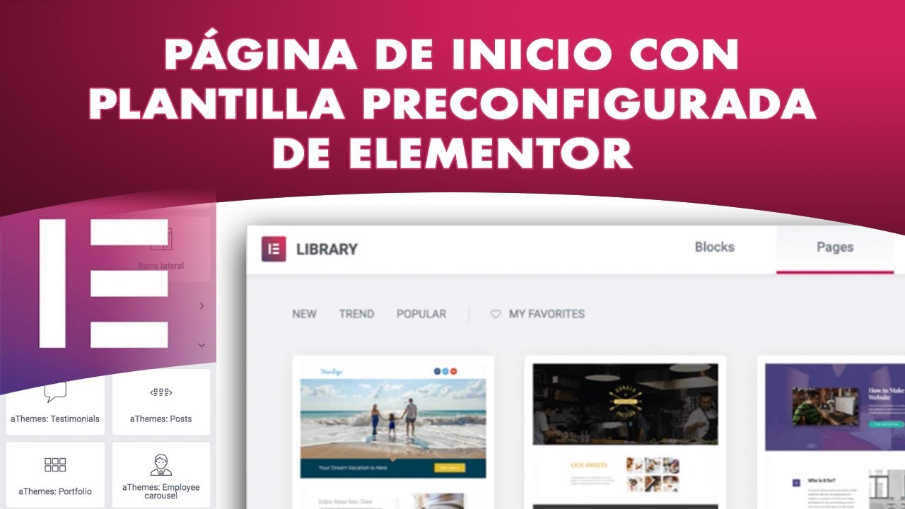 Configurar PÁGINA DE INICIO en un tema de WordPress con plantillas de ELEMENTOR