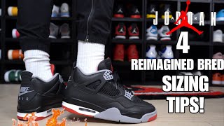 ON FEET LOOK AND SIZING TIPS FOR THE JORDAN 4 REIMAGINED “BRED” WATCH BEFORE YOU BUY!