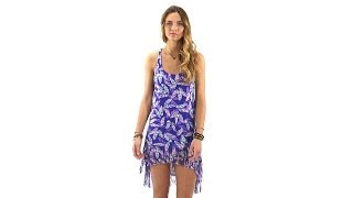 Hobie Plumed Fringe Hi-Lo Dress | SwimOutlet.com