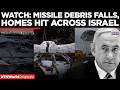 MISSILE INTERCEPTION FALLOUT Tel Aviv Buildings Damaged By Falling Iranian Fragments US Iran War