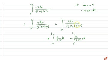 The value `int_0^(pi/2)(sinxcosx)/(cos^2x+3cosx+2)dx` is