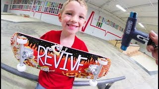 6 YEAR OLD BUILDS NEW SKATEBOARD!