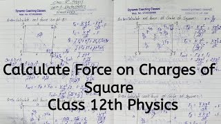 Numerical, Force on charges of Square, Chapter 1, Electric Charges and Fields, Class 12 Physics