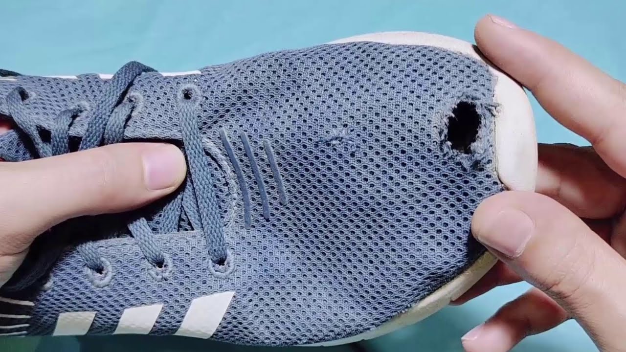 Learn how to invisibly fix a hole on your shoe / keep your shoes
