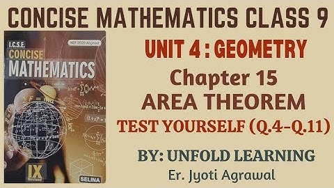 ICSE CONCISE MATHEMATICS CLASS 9 || 2025-26 || 15. Area Theorem || Test Yourself part 2