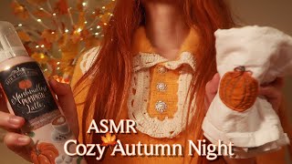 ASMR | Tucking You in Bed To Help You Sleep 🧡 (cozy personal attention + skincare) {layered sounds}