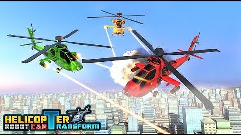 robot biến hình máy bay trực thăng bắn súng /Helicopter Robot Car Transform Robot / game wfk