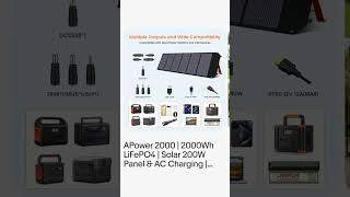 APower 2000 | 2000Wh LiFePO4 | Solar 200W Panel \u0026 AC Charging | Portable Power