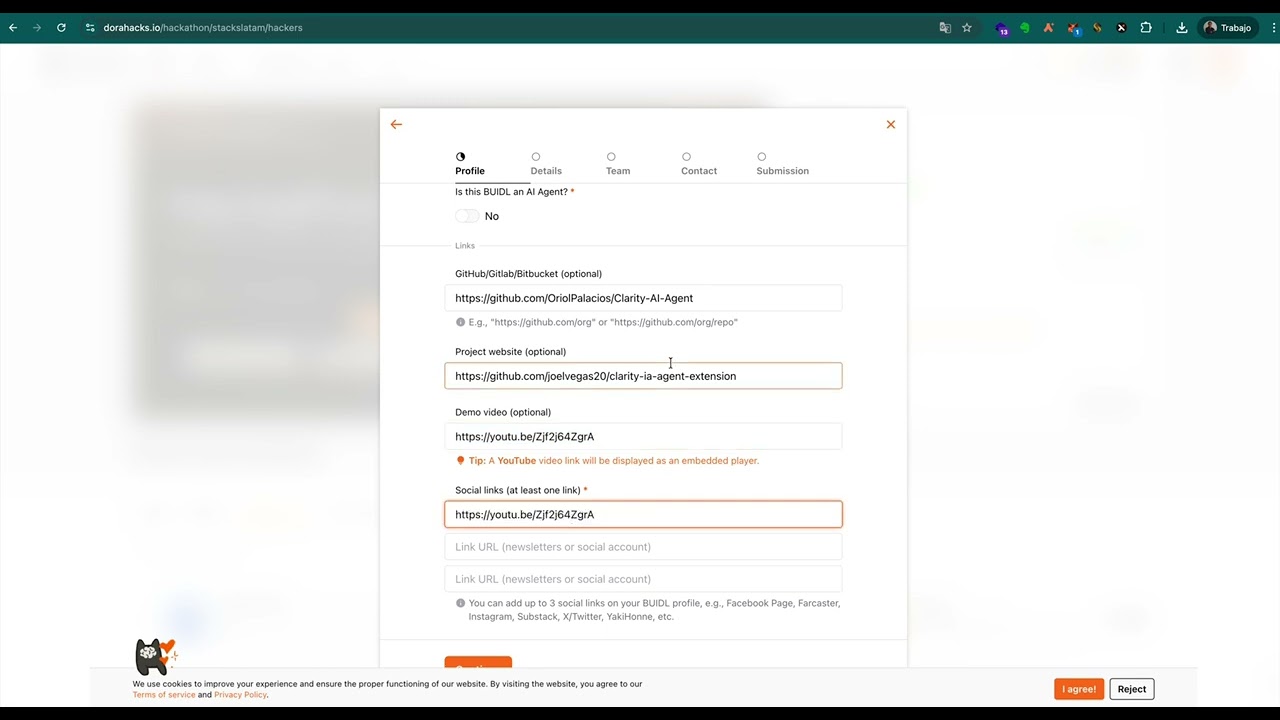 Tutorial Subir Proyecto Dorahacks