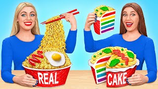 Dortové vs Skutečné Jídlo Výzva | Jíst pouze dorty vypadají jako každodenní předměty Multi DO