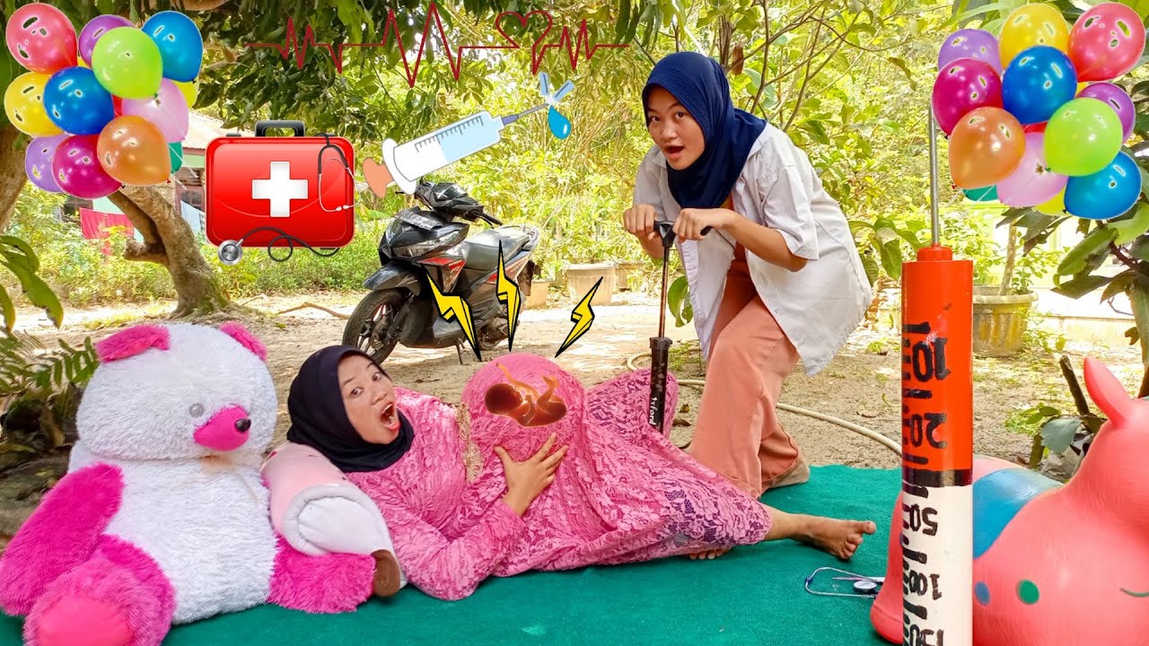 Drama Lucu 🤣😂🎈 Parodi setela di suntik dan di pompa bu bidan jadi hamil dan melahirkan