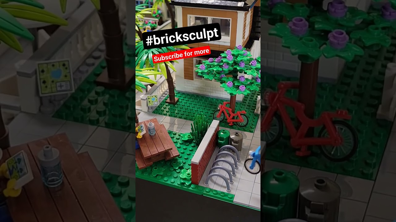 LEGO bike rack install on the lakefront. 