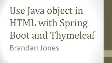 Use Java object in HTML page with Spring Boot and Thymeleaf
