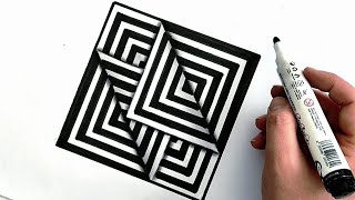 Anamorphic Illusion ,OP Art Ideas,Optical Illusion Tutorial Step by Step ,3D Art ,obstacle drawing