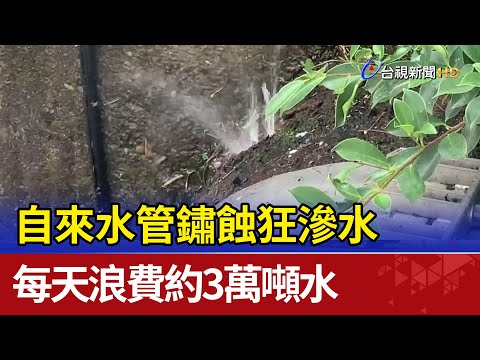 自來水管鏽蝕狂滲水 每天浪費約3萬噸水