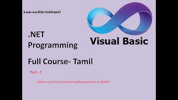 Visual Basic .NET| How used Array and string Manipulation in VB.NET Tamil