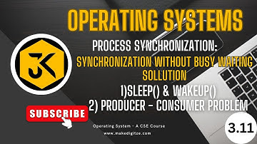3.11 Synchronization mechanism without busy waiting solution: Producer-Consumer | Sleep() & Wakeup()