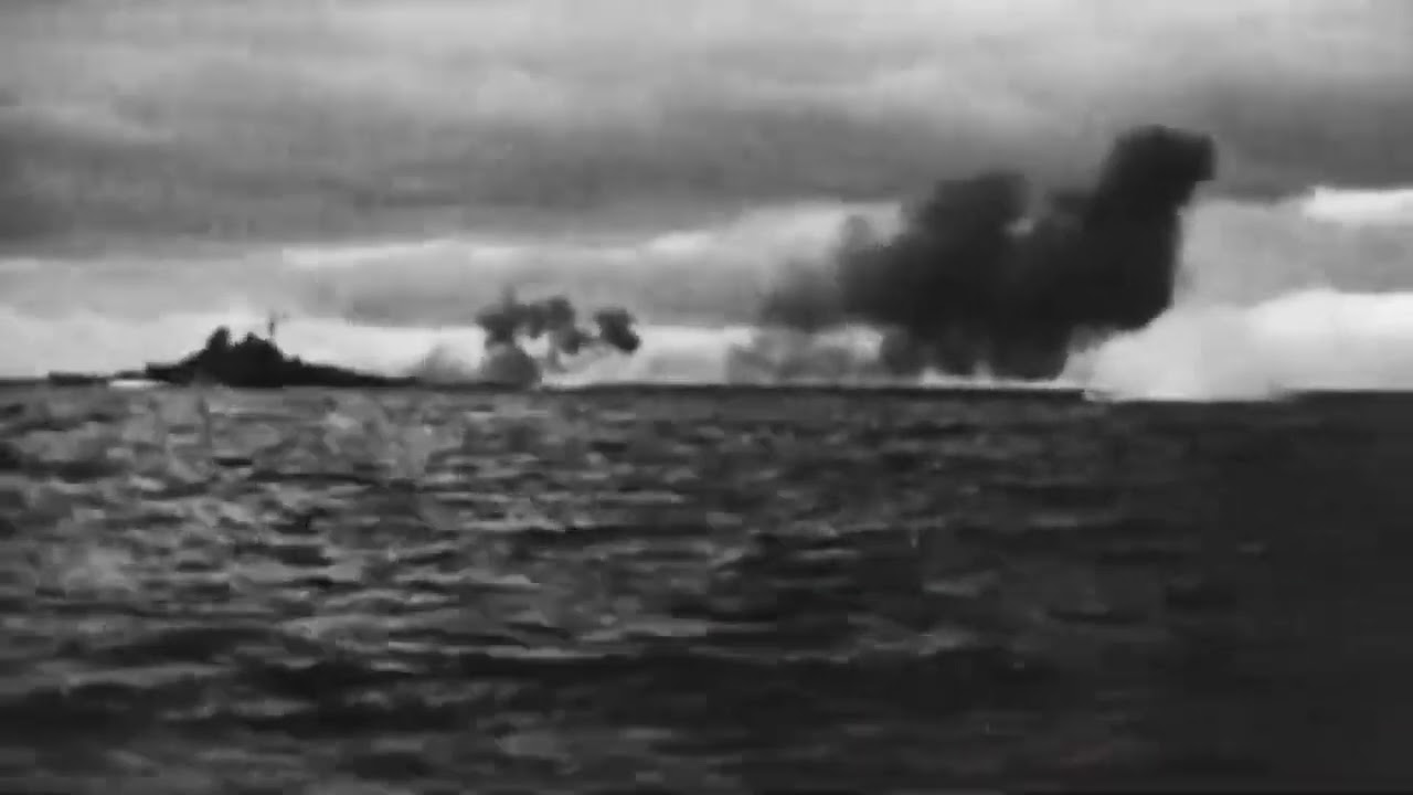 Bismarck and Prinz Eugen in action against Hood