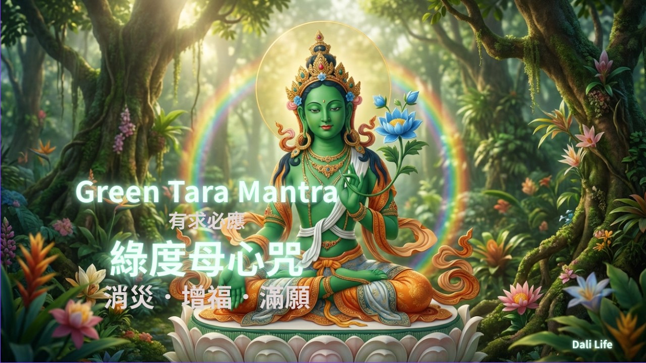 綠度母心咒 Green Tara Mantra | 消除恐懼 增長福報 療癒身心 | 願此聲伴您獲得平靜