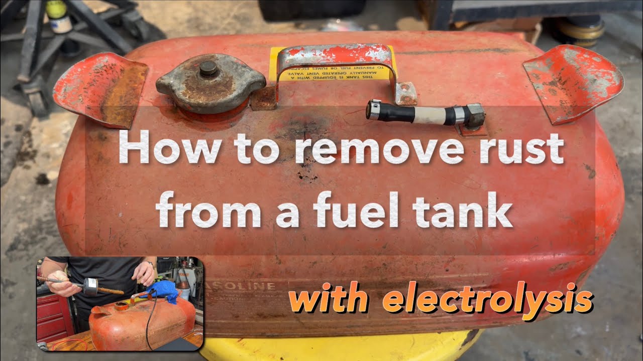 Removing rust from a fuel tank with electrolysis. - YouTube