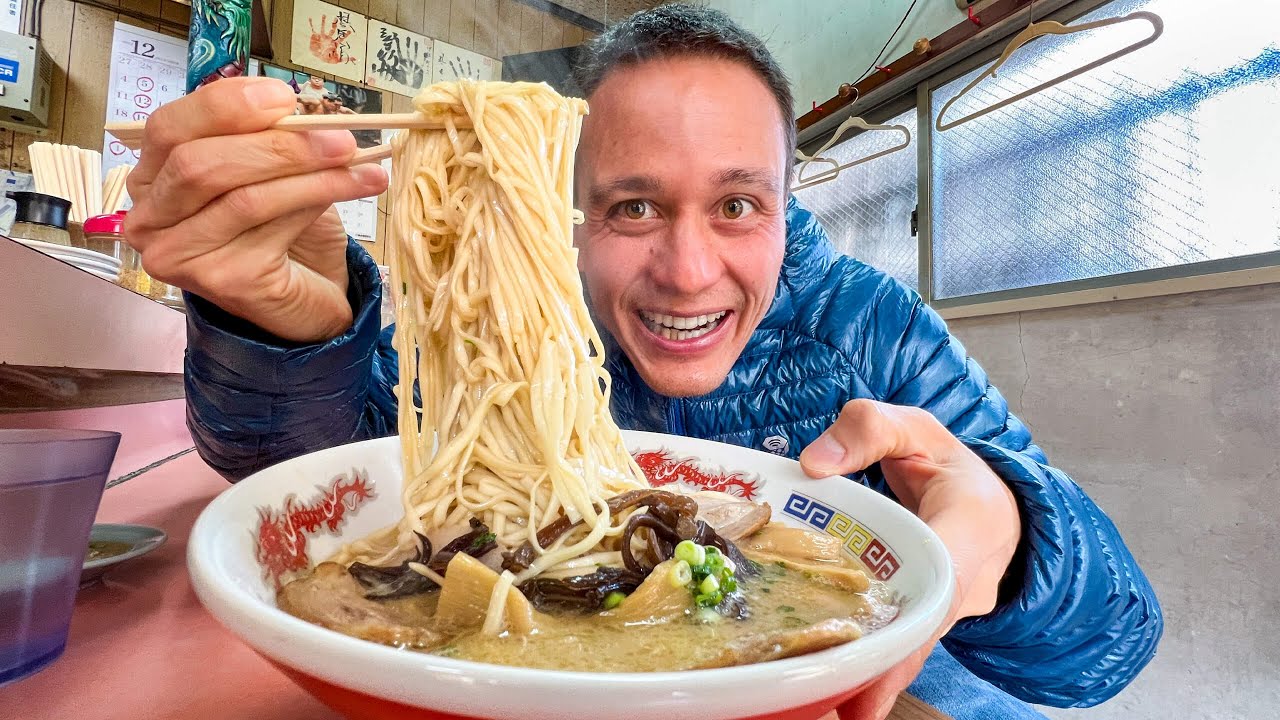 ⁣Japanese Food!! $6 ALL YOU CAN EAT 🍜 Udon + Ramen in Fukuoka!!