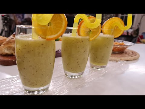 طريقة عمل عصير كيوي بالبرتقال المطعم مع الشيف محمد حامد