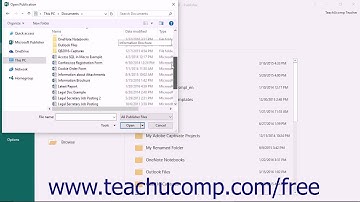 Publisher 2016 Tutorial Opening Publications Microsoft Training