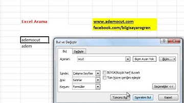 Excel Sayfalarında Arama Nasıl Yapılır