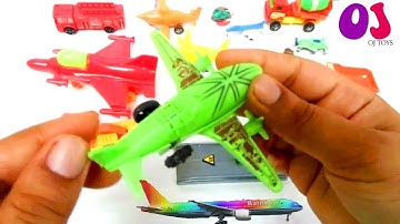 Aeroplane Toy Collection  Video For Children  Fighter Planes Truck Cement Mixer