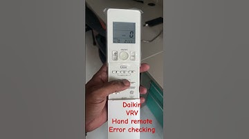 #daikin vrv hand remote error kaise check karein / how to check error in daikin hand remote
