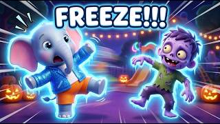 Zombie Freeze Dance 🧊 | Kids Dance Game (Move &amp; STOP!) | Eli Elephant Nursery