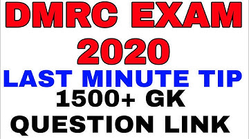 DMRC CRA EXAM 2020/DMRC/GK FOR DMRC EXAM 2020/1500+ GK QUESTIONS/DMRC previous year gk questions