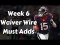 Fantasy Football 2019 Week 6 Waiver Wire Must Adds (TIMESTAMPS)