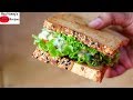 Oil Free & High Protein Veg Sandwich Recipe - Healthy Sandwich For Weight Loss - Chana/Chickpea