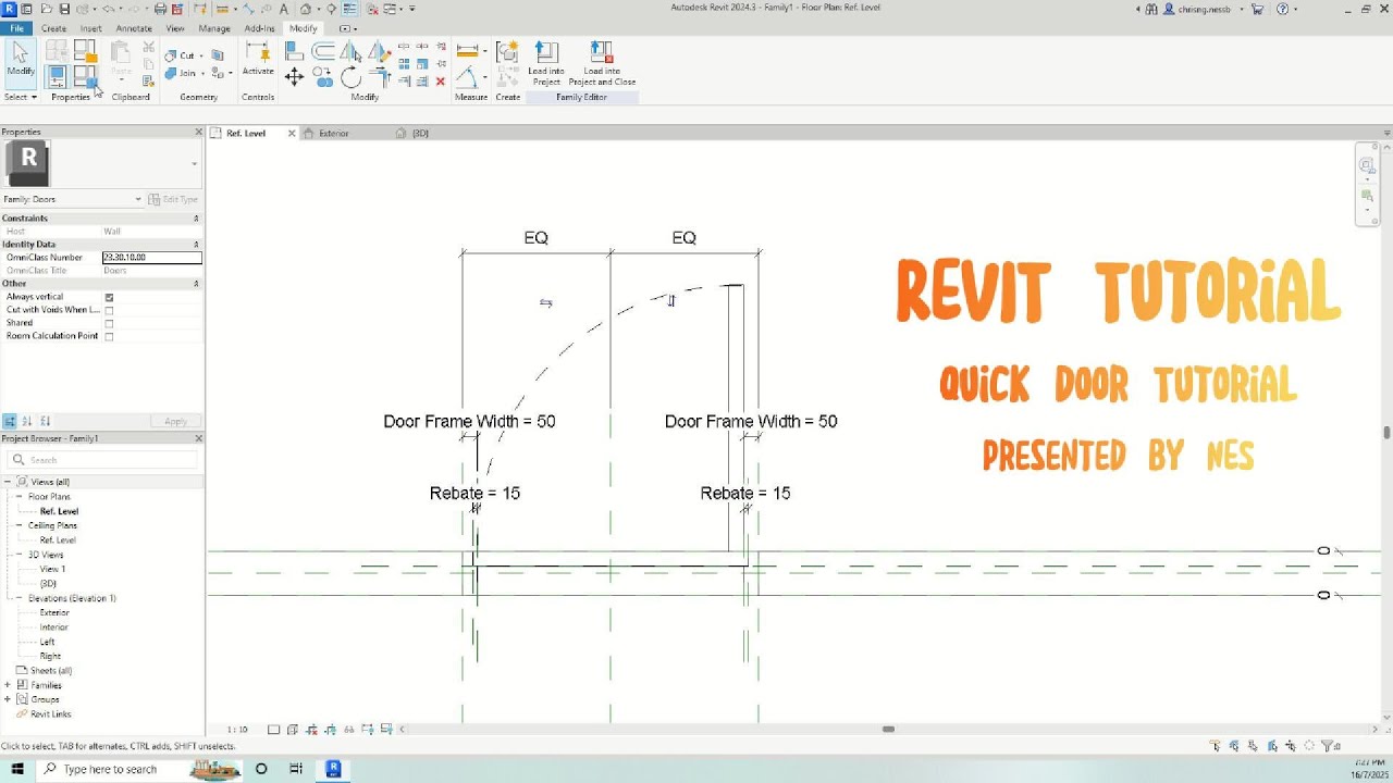 Revit Quick Door & Door Swing Plan Tutorial