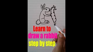 تعلم رسم أرنب للمبتدئين إنطلاقا من رقم 6 ||  Learn to draw a rabbit step by step for beginners