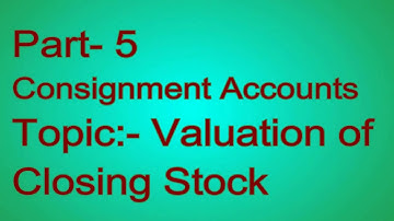 #5 Consignment Accounting- Calculation Of Closing Stock  in Hindi by Yasir Ali Classes