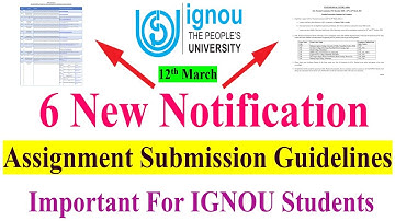 6 New Notification Released For IGNOU Students || Assignment Submission New Guidelines || RC Notice