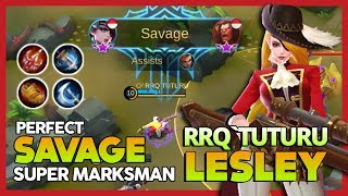 Perfect Savage Again By Rrqtuturu Epic Lesley Build The Sniper Ins Mobile Legends