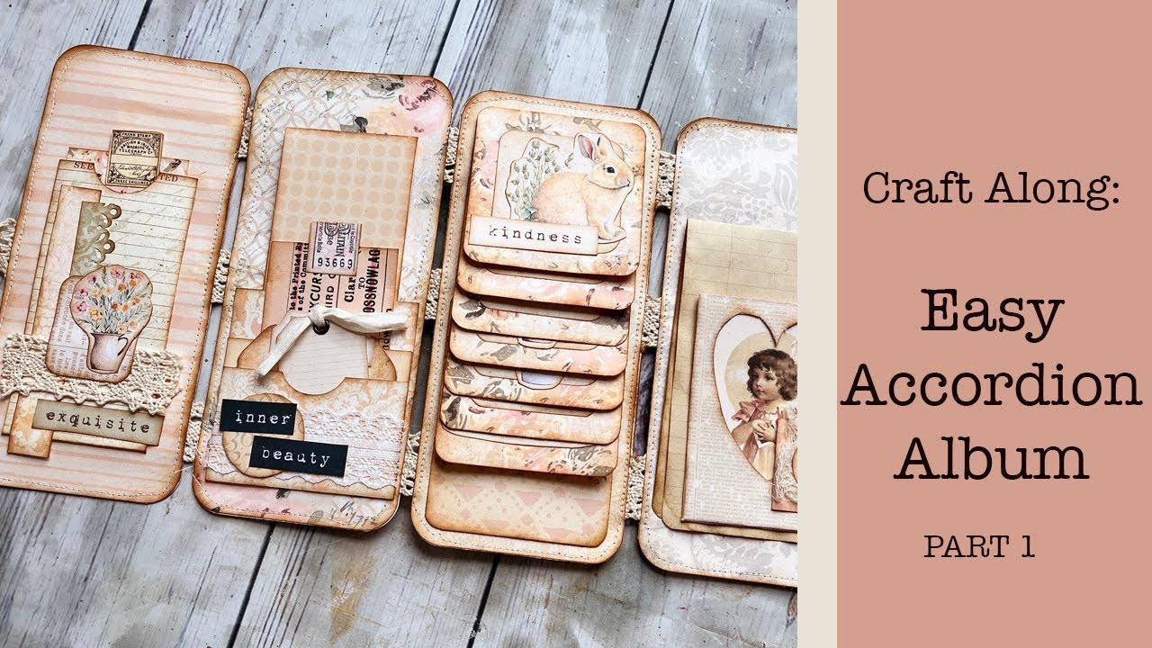 DIY Accordion Album for Junk Journals, Craft with Me, Pink Monarch Prints, March Subscription Kit