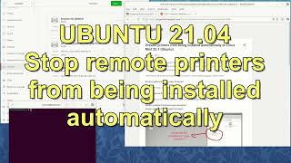 UBUNTU 21.04 - Stop remote printers from being installed automatically