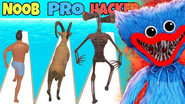 NOOB vs PRO vs HACKER vs GOD in Mutant Run (Poppy Playtime vs Siren Head)