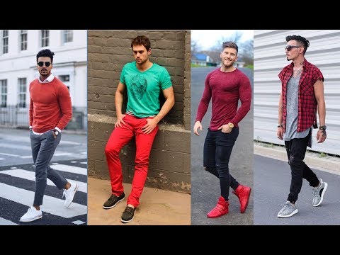 red t shirt mens fashion