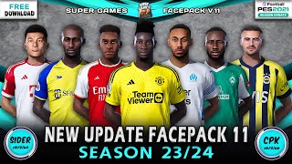 PES 2021  Update Facepack v11 New Season 2024 (SIDER ◆ CPK) ●احدث اوجه اللاعبين موسم 2024 بيس 2021